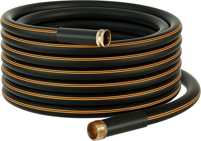Atlantic Heavy Duty Garden Hose 50 ft x 5/8 Inch Black Color Durable Water Hose (50 Feet)