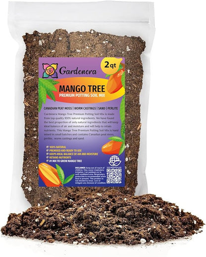 Elevate Your Mango Tree Garden with Gardenera's Organic Potting Mix - Tailored for Robust Mango Trees and Flavorful Harvests - 2 Quart