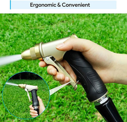 Garden Hose Nozzle Heavy Duty, Metal Hose Sprayer Nozzle with High Pressure, Adjustable Spray Patterns, 3/4" Thread, Suit for Lawn Care, Watering Plants, Car, Pet, Outdoor