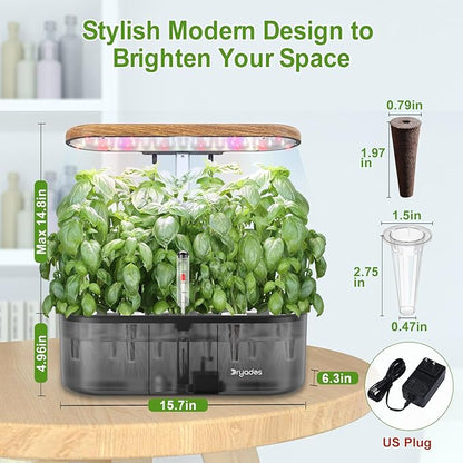 Hydroponics Growing System Indoor Garden: 12 Pods Indoor Herb Garden Kit with LED Grow Light Plant Germination Kit Aeroponic Healthy Fresh Herbs Vegetables Hydroponic Planter for Home Kitchen Office
