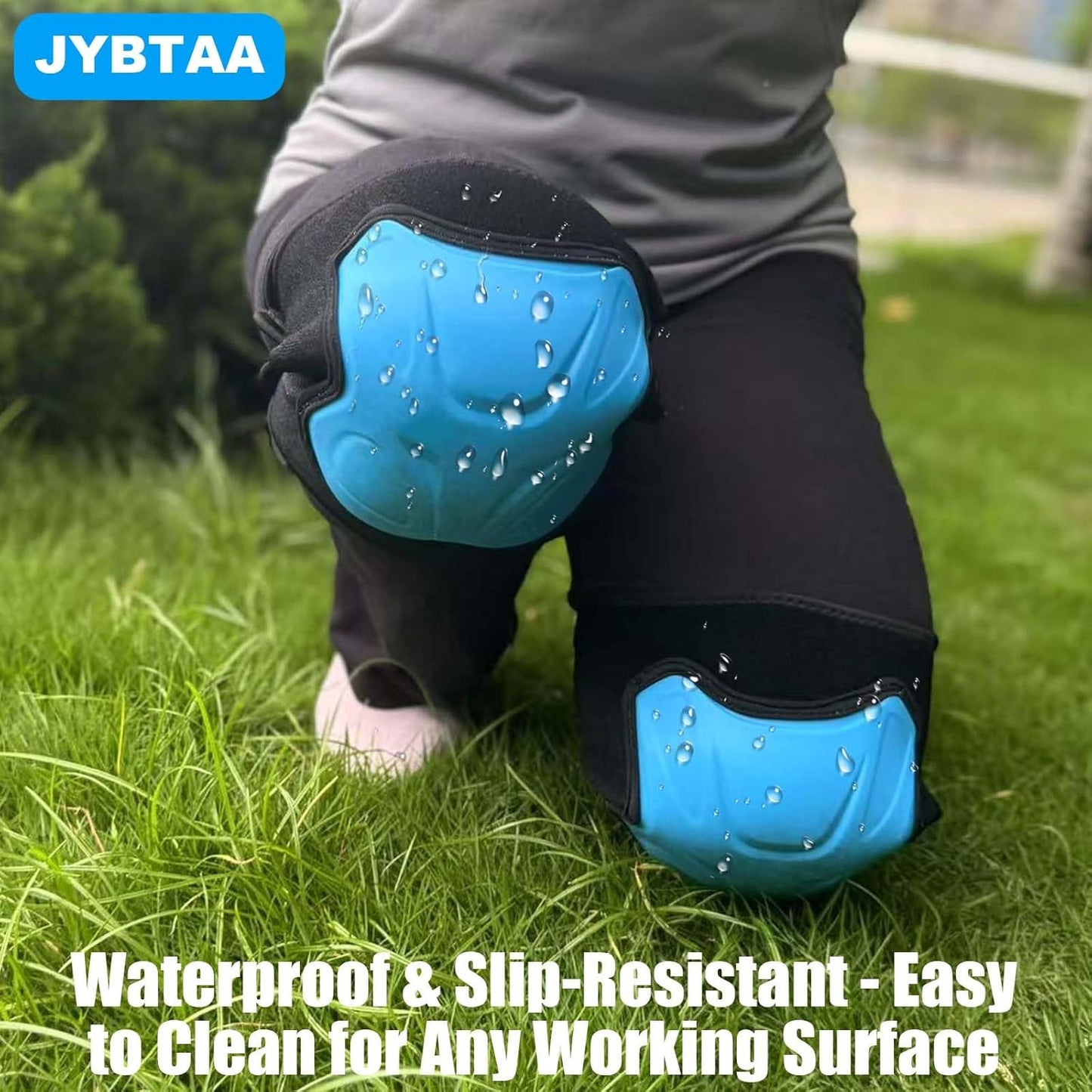 Construction Knee Pads for Men Women, Gardening Kneeling Pad with Non-slip Straps for Mechanical repair, Soft Working Kneepads for Roofing Skating Skateboard, Protective Foam Cushion, Blue L(1 Pair)