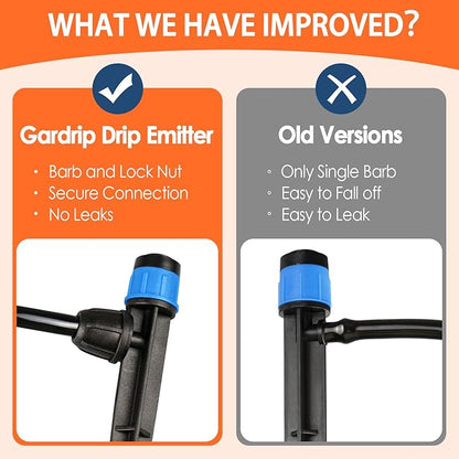 55 Pieces Drip Emitters Fan Shape with Stake for 1/4" Irrigation Tubing: Adjustable 360 Degree Water Flow Irrigation Universal Vortex Sprayer On 5" Stake Drip Pipe Sprinklers Fittings