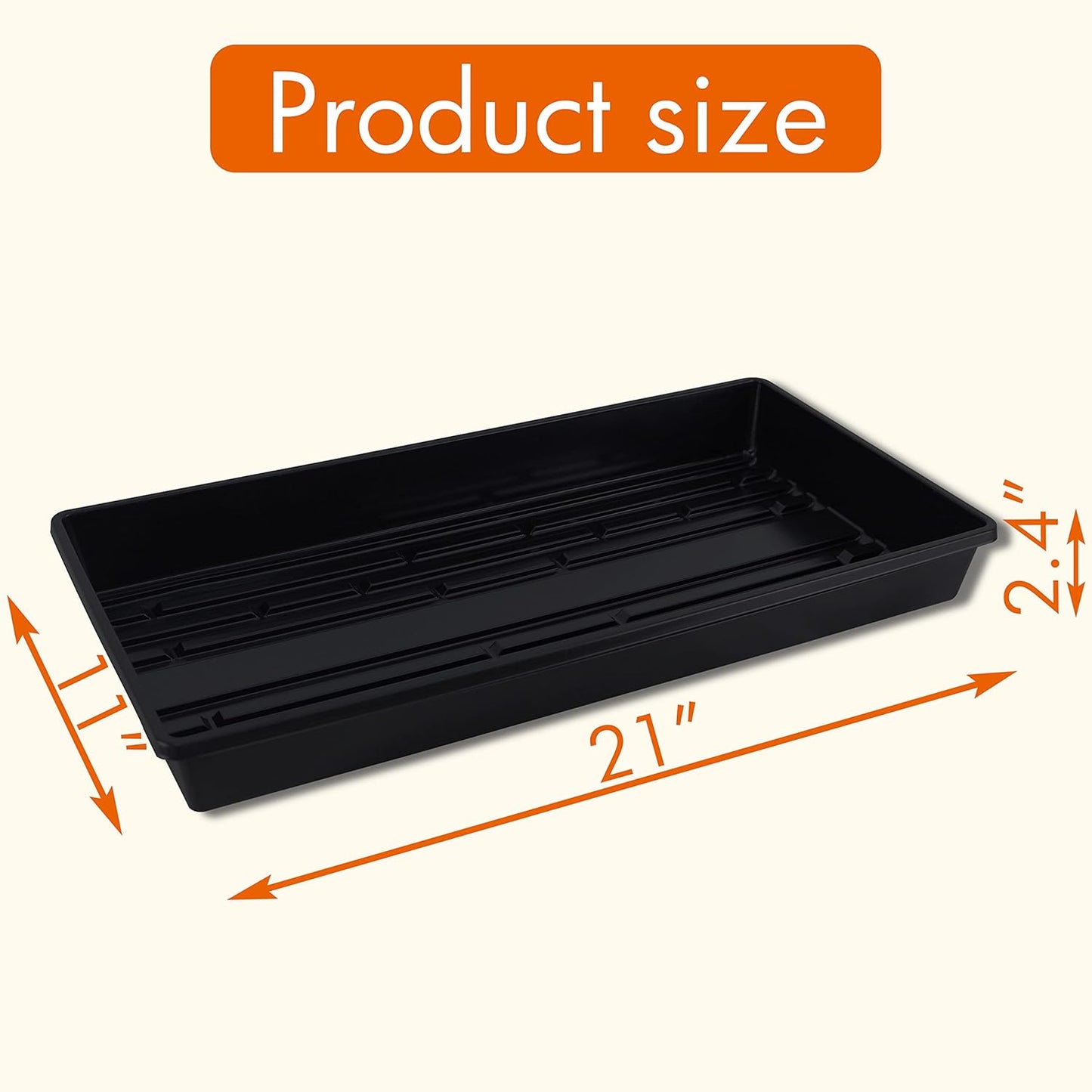 Gardzen 10 Pack Seed Trays, Reusable Plant Grow Trays, Ideal for Seed Starting, Microgreens, Indoor Gardening, and Greenhouse Plant Nurseries - No Drain Holes, 20"x10"
