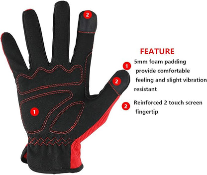 High Performance Work Gloves For Men(12 Pairs Pack), High Dexterity Touch Screen For Multipurpose,Excellent Grip (Small)