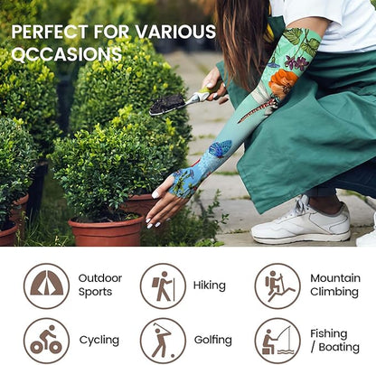 Gardening Sleeves Farm Sun Protection Arm Cooling Sleeves Thorn Proof Garden for Women Men with Thumb Hole