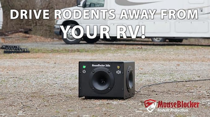360 Outdoor Rodent Deterrent High Powered, Whisper Quiet Mouse Blocker That Protects up to 1000 sq ft Outside. RV, Camper, Carport, Mobile Home, 5th Wheel and All Vehicles.