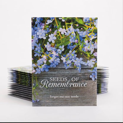 Bentley Seed Co. | Seeds of Remembrance | Pre Filled Non-GMO, Non-Coated Forget Me Not Seeds Packets | Perfect Memorial Service Giveaways and Celebration of Life Decorations | Pack of 25