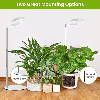 Grow Lights for Indoor Plants, 80 LEDs Full Spectrum Plant Lights for Indoor Growing with 2 Mounting Options, 6/12/16H Timer, 3 Spectrum Modes, 9.8"-37" Height Adjustable Grow Lamp, 2 Pack