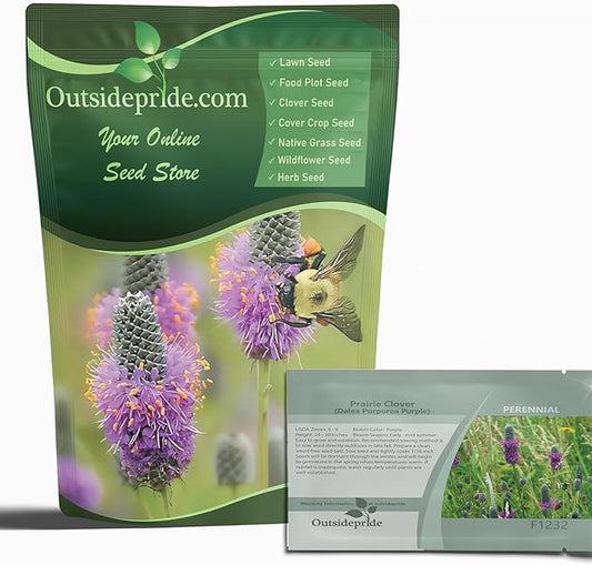 Outsidepride Purple Prairie Clover Seeds - 1000 Pcs Perennial Seeds for Planting, Easy to Grow, Drought & Heat Tolerant, High Protein Forage for Livestock, Ideal for Meadow Gardens, & Xeriscaping