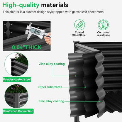 Galvanized Raised Garden Bed with Legs,48×24×37in Large Metal Elevated Raised Planter Box ,Raised Garden Bed,900lb Capacity with Drainage Holes for Vegetables Lawn Green Flowers, Fruits, Terrace