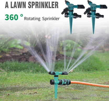 2 Pcs 360 Water Sprinkler Lawn Sprinklers for Garden Sprinklers for Yard Irrigation 3600 Square Feet