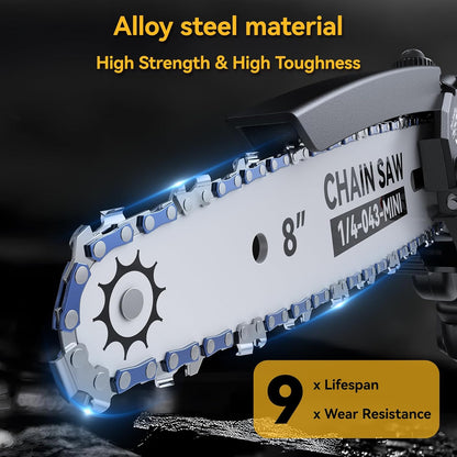 Mini Chainsaw Cordless, 8 inch & 6 inch Electric Chain Saw with 2 Pack Rechargeable Batteries, Battery Powered Handheld Saw for Trees Trimming Wood Cutting, Perfect Gardening Tools for Men Dad Husband