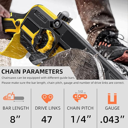 5 Pack 8 Inch Chainsaw Chain 1/4" Pitch .043" Gauge 47 Drive Links, Replacement Pole Saw Chain Low Kickback Fit for IMOUMLIVE 8 Inch Chainsaw and More (5 Chains)