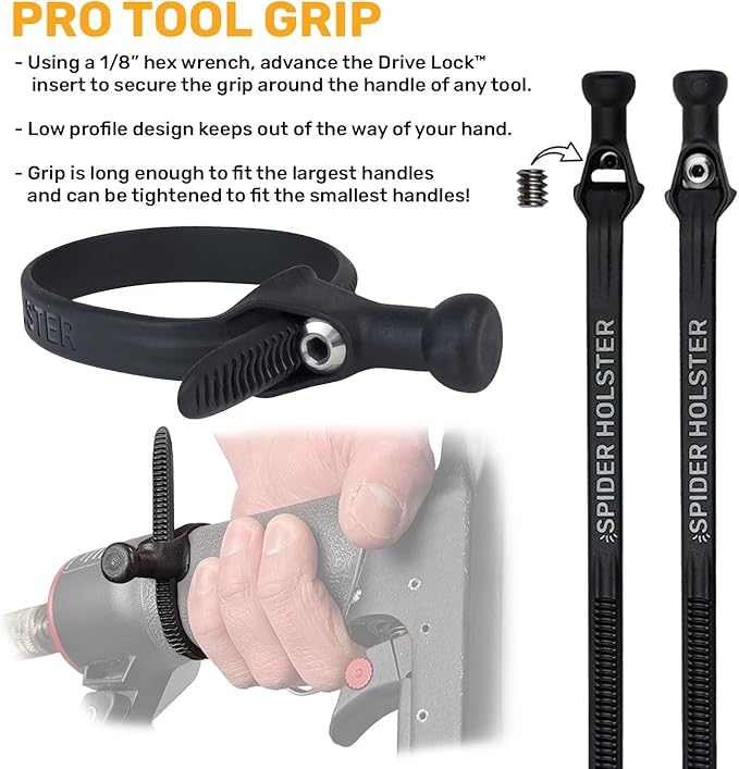 Spider Tool Holster - Improve The Way You Carry Your Power Drill, Driver, Multitool, Pneumatic, Multi-Tool and More on Your Belt - Compatible With All Major Tool Brands