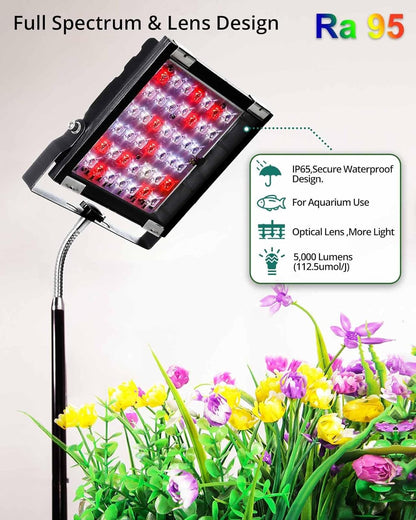 DOMMIA Grow Lights for Indoor Plants, Full Spectrum Tall Plant Light, Dimmable, Adjustable Tripod Standing Grow Lamp Floor Refugium Lamp for Aquarium, 45W 66in, 6/12/16h