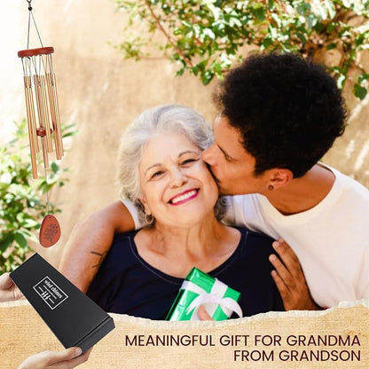 Gifts for Grandma from Granddaughter Grandson, Wind Chimes for Outside, Thanksgiving Christmas Birthday Gift for Grandmother - Windchimes Outdoors