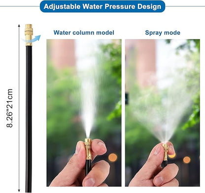 Mornajina Automatic Drip Irrigation Kits Garden Irrigation System, Includes 50FT 5/16 inch Irrigation Tubing Hose & 15Pcs 360° Bending Dropper Atomizing Mist Nozzles Tee for Garden Watering System