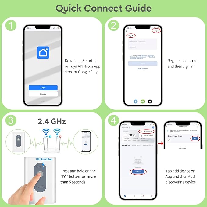 Moistenland WIFI Automatic Plant Waterer, DIY Automatic Drip Irrigation Kit for 15 Potted Plants, Auto & Manual & Delay Watering Mode/Water Shortage Alert/Irrigation Records, Remote Control and