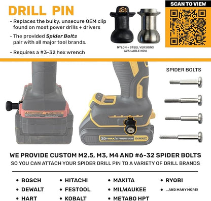 Spider Tool Holster - Improve The Way You Carry Your Power Drill, Driver, Multitool, Pneumatic, Multi-Tool and More on Your Belt - Compatible With All Major Tool Brands