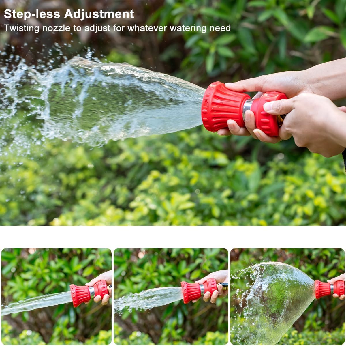 FANHAO Fireman Style Garden Hose Nozzle, Heavy Duty Fire Water Nozzle, High Power Leak Proof Adjustable Hose Sprayer Nozzle for Lawn/Garden Watering, Patio Cleaning, Car & Pets Washing