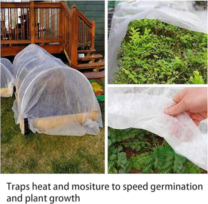 Alpurple Winter Plant Covers Freeze Protection -Warm Rectangle Plant Protection Cover, Frost Cloth Blanket Protecting Fruit Tree Potted Plants from Freezing Animals Eating (13 x 6.5 Feet)