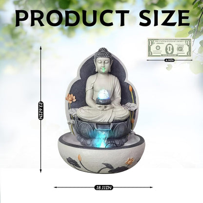 Outdoor Water Fountain Outside, Garden Fountain, Buddha Statue Outdoor/Indoor for Home, Buddha Decor & Gifts, Buddah, Buda, Budda, Buddhas, Chinese Decor & Gifts, Feng Shui (A)