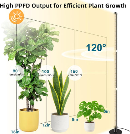 Standing Grow Light with 3 Light Modes & Timer – 48 Inch Vertical Grow Lights for Indoor Plants, Full Spectrum Floor Grow Light with Timer, Tall Grow Lights for Indoor Plants