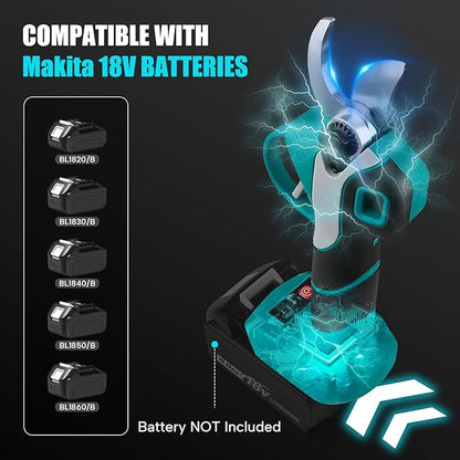 Cordless Electric Pruning Shears for Makita 18V Battery, Brushless Portable Pruner 1.2'' (30mm) Cutting Diameter w/LED Display, 4 Wrenches for Gardening Tree Branch (Battery NOT included)