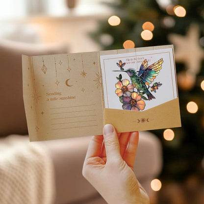 Hummingbird and Flower Acrylic Suncatcher Stained Glass Effect Window Car Hanging Christmas Ornament Outdoor Indoor Decor Garden Sun Catcher Panel for Bird Lover for Women Mom Grandma