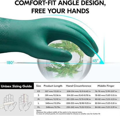 Vgo... Extra Long Gardening Gloves,Double-layer,Waterproof,Slip-Resistant,Chemical-Resistant Glove for Gardening,Outdoor Work(TP1117)