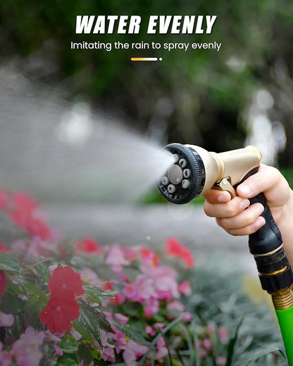 RAINPOINT Garden Hose Nozzle, Hose Sprayer Nozzle with 9 Spray Patterns, High Pressure Water Hose Nozzle Heavy Duty Metal Hand Sprayer, Watering Plants and Lawn,Grey