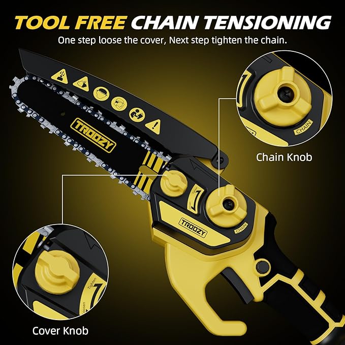 Cordless Pole Saw & Mini Chainsaw 2-in-1, 6-inch Brushless Electric Tree Trimmer,Tree Cutter for Outdoors Pruning & Wood Cutting, Battery Included