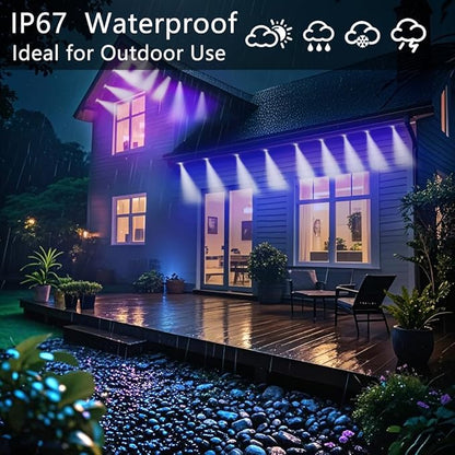 KIKO 100FT Permanent Outdoor Lights,RGB Waterproof Smart LED Eaves Lights with App Remote Control,for Christmas and All Holiday Decor,Daily and Accent Lighting,House Roof and Garden Lighting