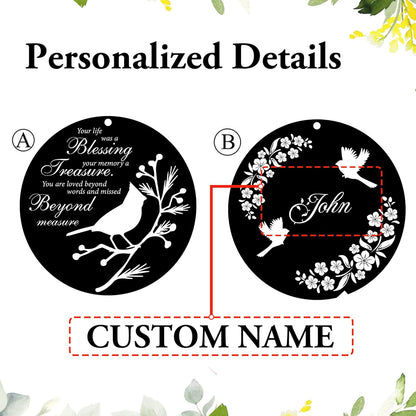 Personalized 36" Healing Memorial Wind Chimes for Outside, Bereavement Gift of Comfort for Loss of Mother, Father or Husband, A Soothing Remembrance for Your Garden and Patio