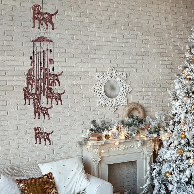 Outdoor Dog Wind Chimes Decoration, Memorial Wind Bells, Mobile Chimes, Blessing Wind Chime, Romantic Wind Catcher, Puppy Decor, 7 Dogs Wind Chimes Gifts for Mom, Home, Balcony, Tree, Festival, Garden