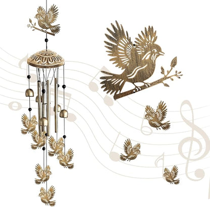 Wind Chimes for Outside, Metal Wind Chimes House Outdoor Decor for Garden Backyard Front Porch Patio, Mom Women/Men Birthday House Warming Gifts, Hummingbird Windchimes