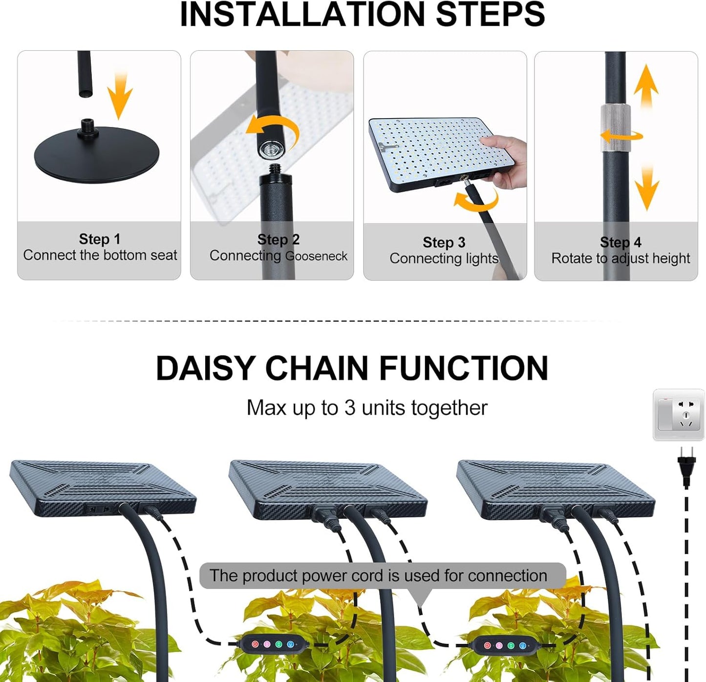 Tabletop Grow Light, Orchbloom Grow Lights for Indoor Plants 25W, Natural Sunlight Full Spectrum Plant Growing Lamps for Houseplants & Bonsai, 4/8/12 Hr Timer Plant Light Auto On/Off Everyday