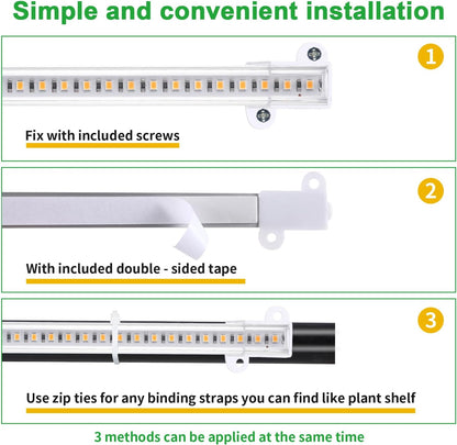 LED Grow Light Strips, Grow Lights for Indoor Plants Full Spectrum 3000K, 78 LEDs Plant Light with 3/9/12H Timer, 10 Dimmable Levels for Seedling Succulent and Plant Shelf, 3 Head 8.6 Inches