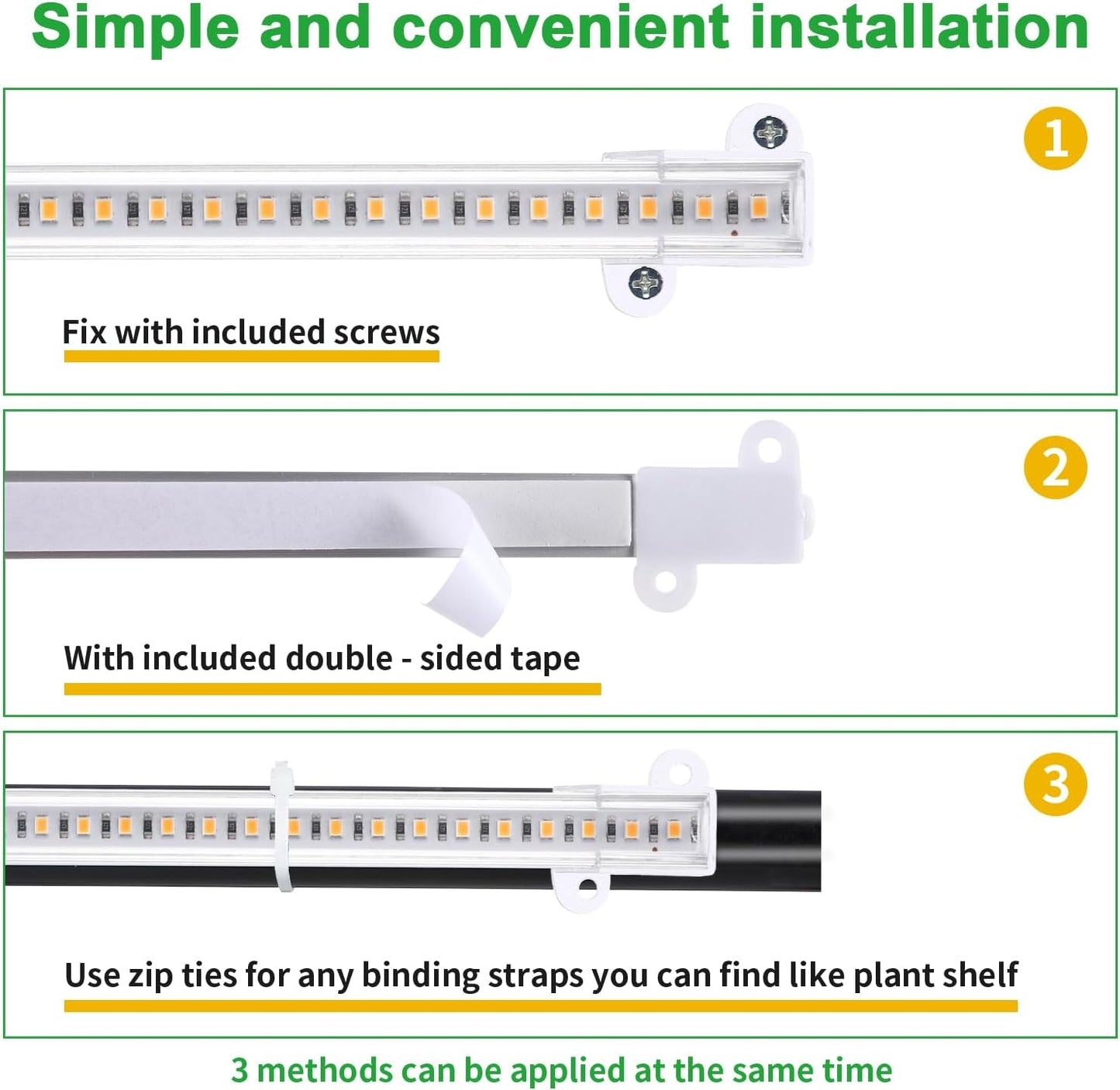 8.6 Inches LED Grow Light Strips, Grow Lights for Indoor Plants Full Spectrum 3500K, 104 LEDs Plant Light with 10 Dimmable Levels, 3/9/12H Timer for Seedling Succulent and Plant Shelf, 4 Head 1 Pack