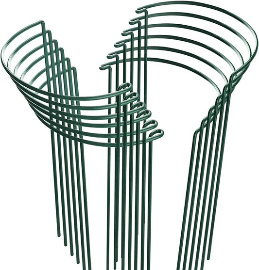 HiGift 12 Pack Plant Stakes for Indoor Plants, Metal Garden Peony Support Cages, Outdoor Plant Supports Ring Prop, Large Plant Stake for Hydrangea,Rose,Flower,Vine,Potted Plants (10" W x 15.8" H)