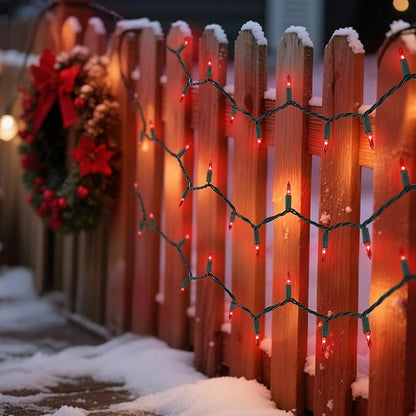 2 Pack Red Christmas String Lights, 100 Count Each, Incandescent Mini Christmas Lights, Connectable Xmas Tree Light for Indoor Outdoor Garland Birthday Holiday Wedding Festival Party