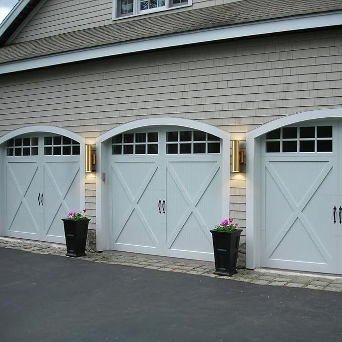 2 Packs Up and Down Lights Outdoor Wall Light Fixture 11.8" Gold Outdoor Sconces Wall Lighting Mount on House Porch & Patio Garage Entrance