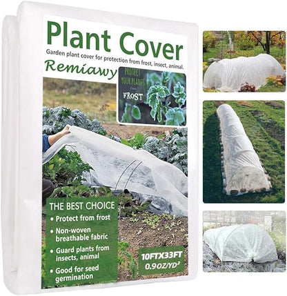 REMIAWY Plant Covers Freeze Protection, 10FTX33FT Frost Cloth Plant Cover Blanket for Outdoor Plants Floating Row Covers for Garden Vegetables Raised Beds Insect Protection Season Extension