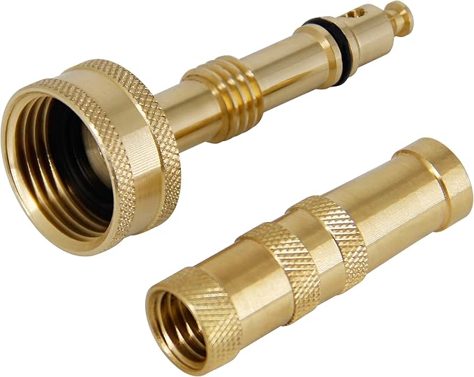 ATDAWN Brass Hose Nozzle, Heavy-Duty Brass Adjustable Twist Hose Nozzle, 2 Pack (3.5")
