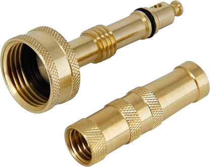 ATDAWN Brass Hose Nozzle, Heavy-Duty Brass Adjustable Twist Hose Nozzle, 2 Pack (3.5")