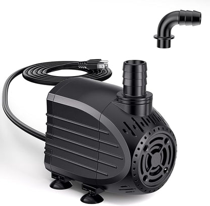 NFESOLAR Submersible Water Pump 200GPH, Ultra Quiet Submersible Pump with Dry Burning Protection 5.4ft High Lift for Fountains, Waterfall, Hydroponics, Aquariums KF203