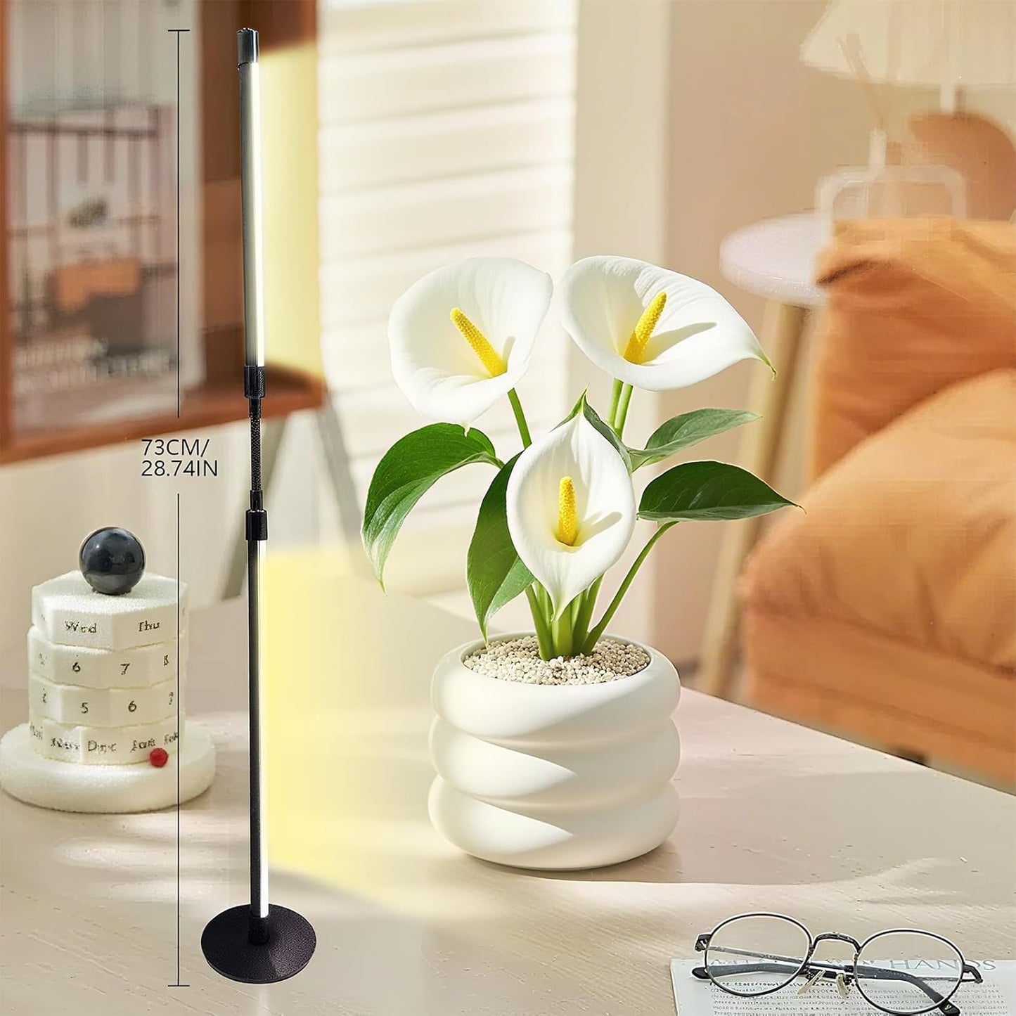 Grow Light for Indoor Plants with Timer, 28.7" Flexible Gooseneck Plant Light for Desk, 4-Dimming Levels & Auto 3/9/12H Timer, USB Powered Office Grow Light for Succulents, Herbs, Monstera