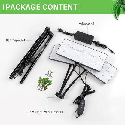 2024 LBW Grow Lights for Indoor Plants with Stand, 642 LEDs Full Spectrum Standing Plant Light, Tall Floor Plant Lamp with 3/6/12H Timer, 6 Brightness, 3 Modes, 63 " Adjustable Tripod
