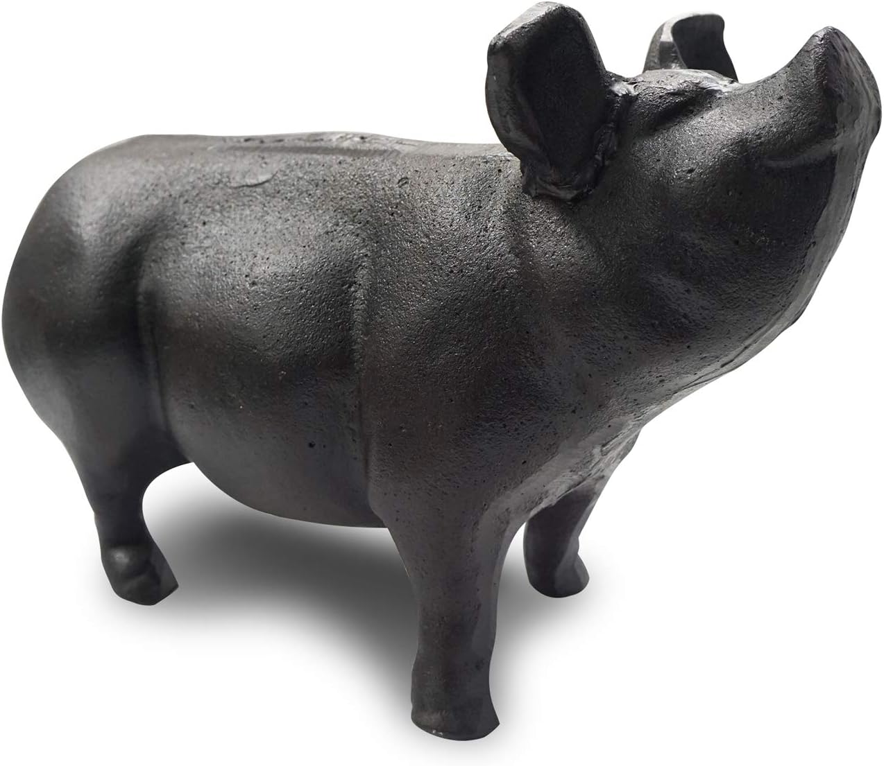 NACH Cast Iron Pig Door Stop/Decorative Statues, Black Pig Gum Stopper, Rustic - 12.6x4.9x7.9 inches, JS-90-7132