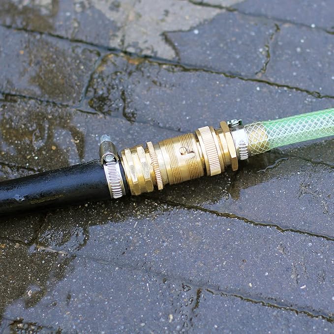 Garden Hose Quick Connect Solid Brass 3/4 inch GHT External Thread Easy Connect Fittings No-Leak Water Hose Male Quick Connector and Female product adapters (6 SETS)